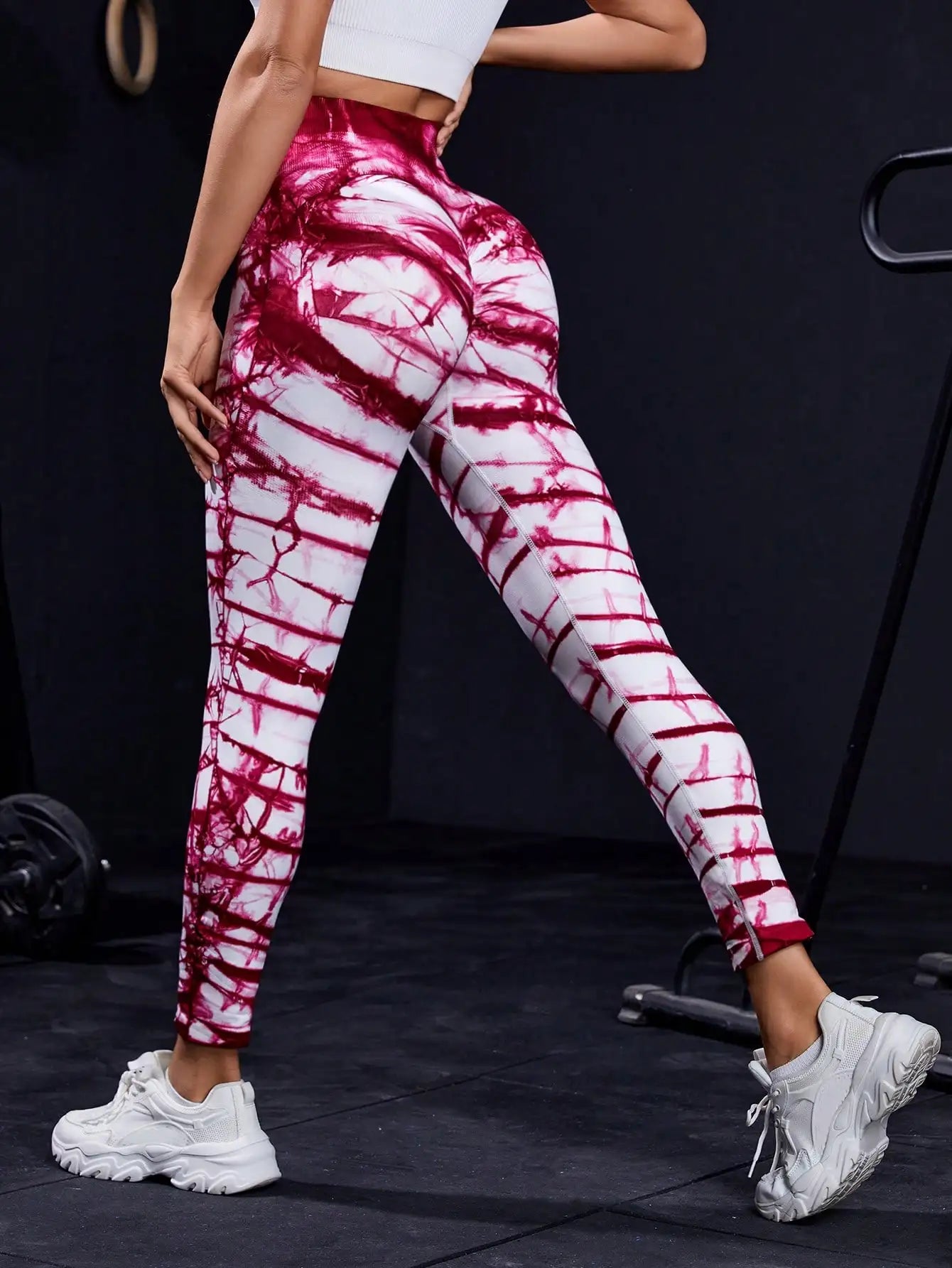 Women Seamless High Waist Tie Dye Yoga Leggings, Butt Lifting Compression Tummy Control Workout Gym Fitness Pants