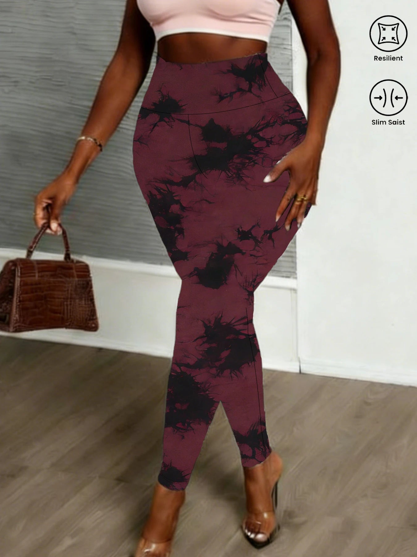 Women's Super Soft High Waisted Tie Dye Print Leggings for Cozy Home & Casual Outfit