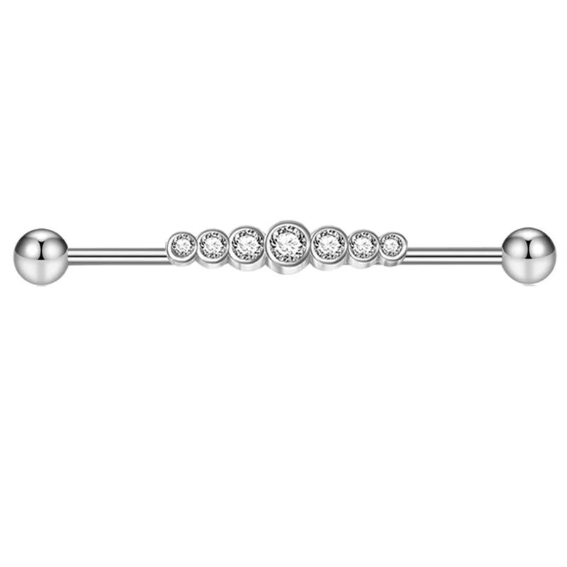 316L Surgical Steel Industrial Barbell Earrings Heart Arrow for Women Men Helix Conch Cartilage Piercing Jewelry 38mm 14g Bar