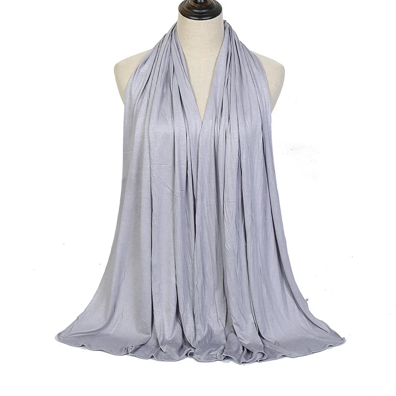 Premium Modal Cotton Jersey Hijab Scarf Long Muslim Shawl Plain Soft Turban Tie Head Wraps For Women Africa Headband 170x60cm