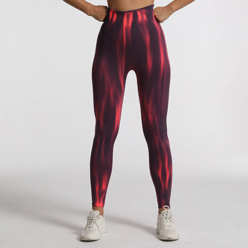New Tiedye Gym Leggings Seamless Women Push Up Stretch Pants Scrunch Sports High Waist Booty Lifting Workout Yoga Leggins Nylon