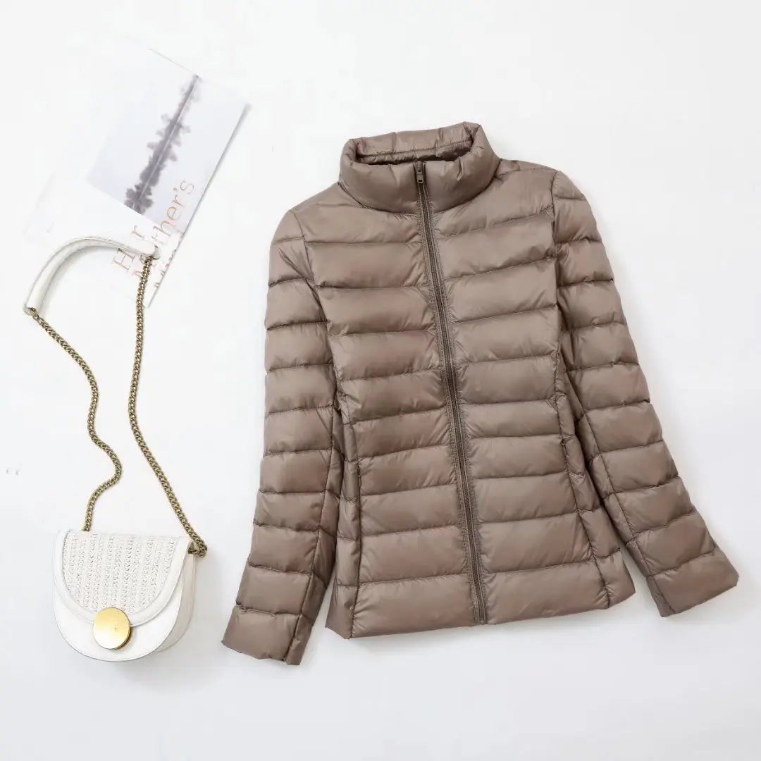 30 Colors Women Fashion Hoodid Short Puffer Jackets 2023 New Arrivals Autumn Winter Female White Duck Down Korean Slim Fit  Coat