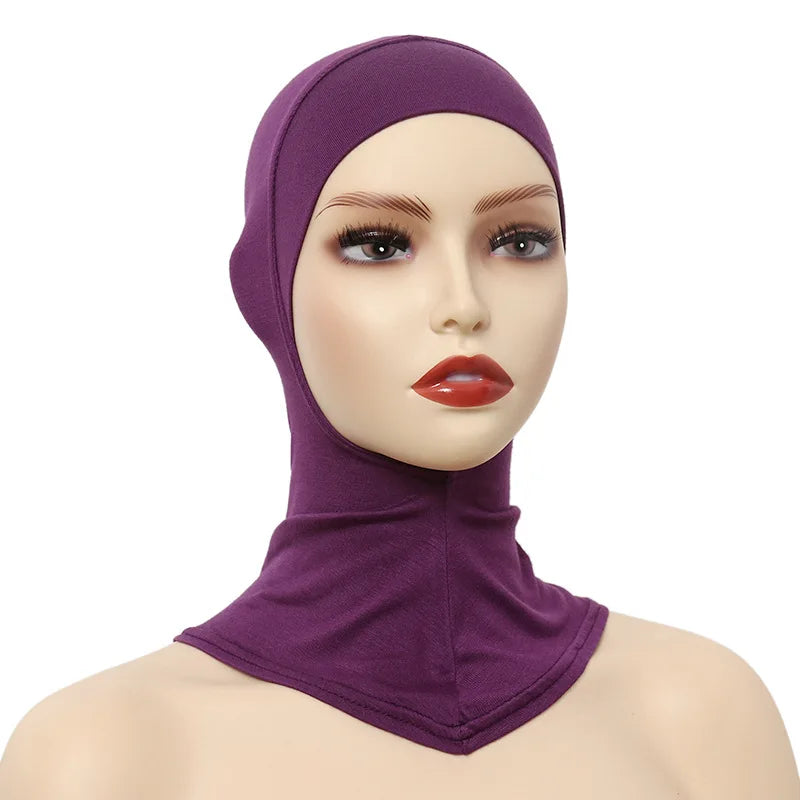 Clearance_Turban Caps for Women Muslim Underscarf Modal Hijab Inner Caps Stretchy Full Cover Shawl Cap Full Neck Coverage_Contin