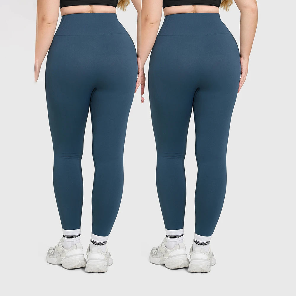 2 Pack Gym Leggings Women Seamless High Waist Yoga Pants  Slim Push Up Gym Tights Elastic Fitness Leggings Gym Workout Pants