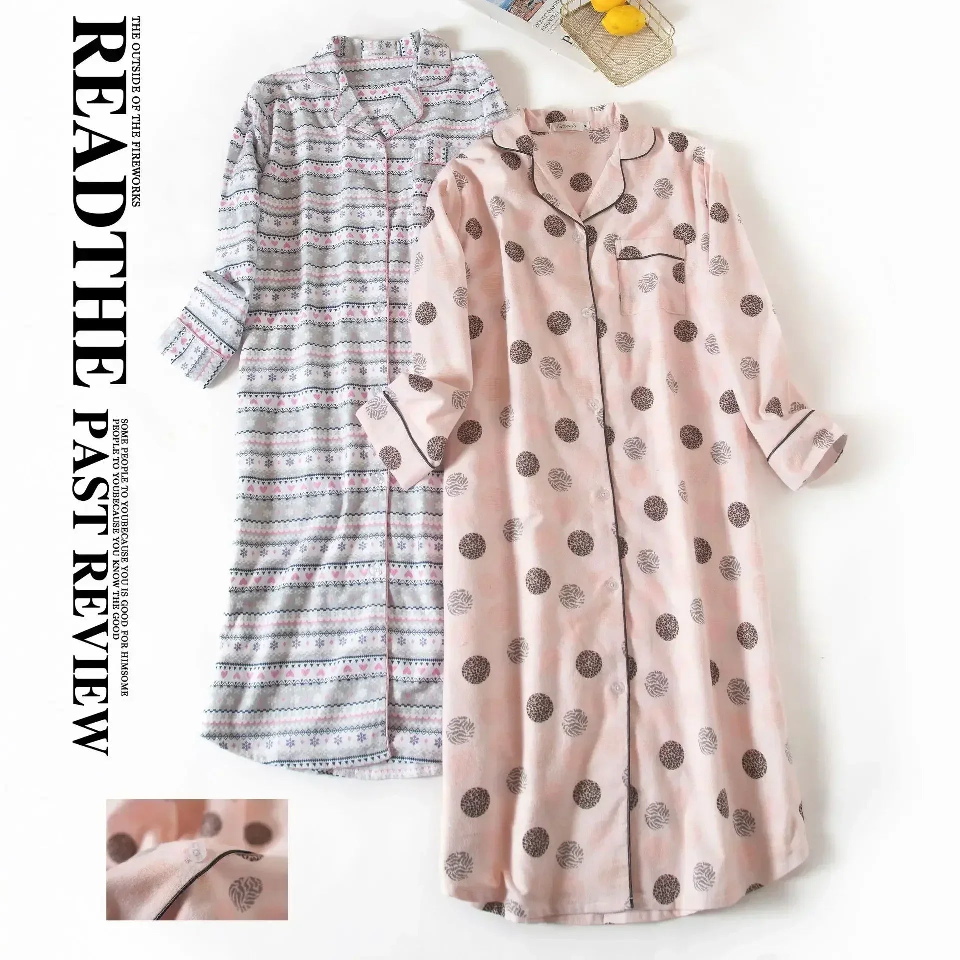Multi Colors M-xxl Plus Sizes Night Dress for Women Sleepwear Plaid Design Mid-long Shirt Sleeping Dress Women Underwear Clothes