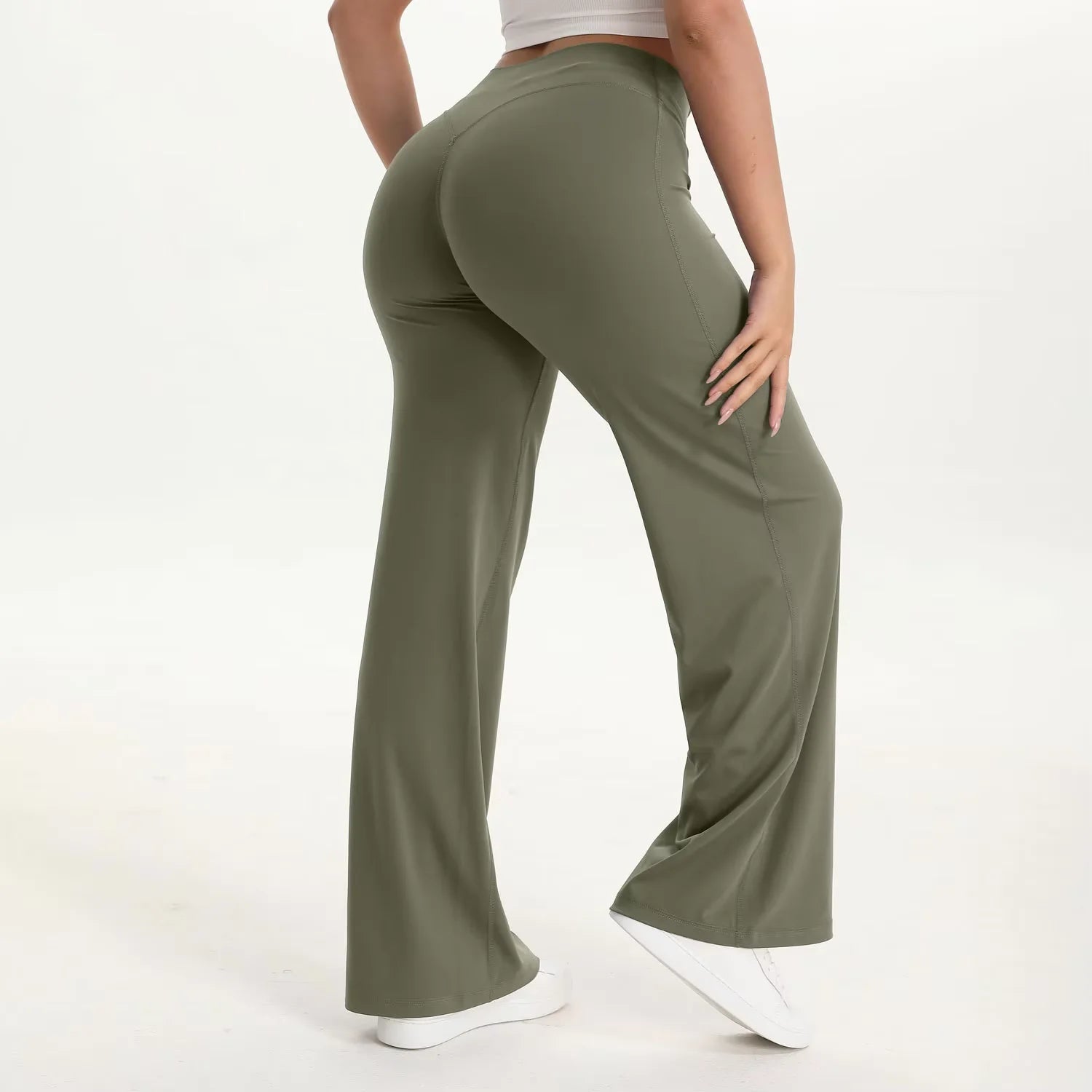 NCLAGEN Yoga Pants SoftMotion Straight-Leg Bottoms Women's High Waist Sportss Leggings GYM Naked Feel Pilates Running Trousers