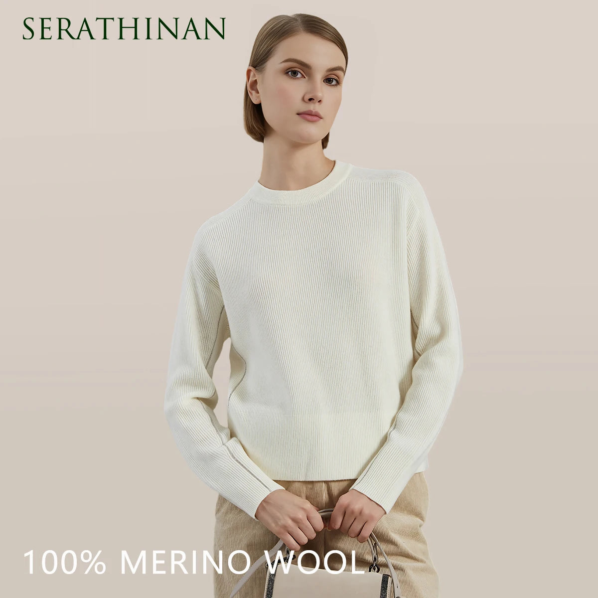 BC705 100% Merino Wool Crew Neck Knit pullover Sweater High Quality Luxury Brand Womens clothing