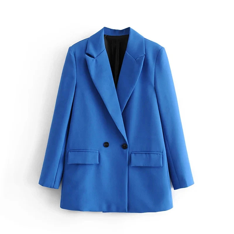 HXAO Blazer Woman Black Beige Khaki Blue Green Gray Women coat Fashion Office Wear Women's Blazers Jacket Outerwears 2024