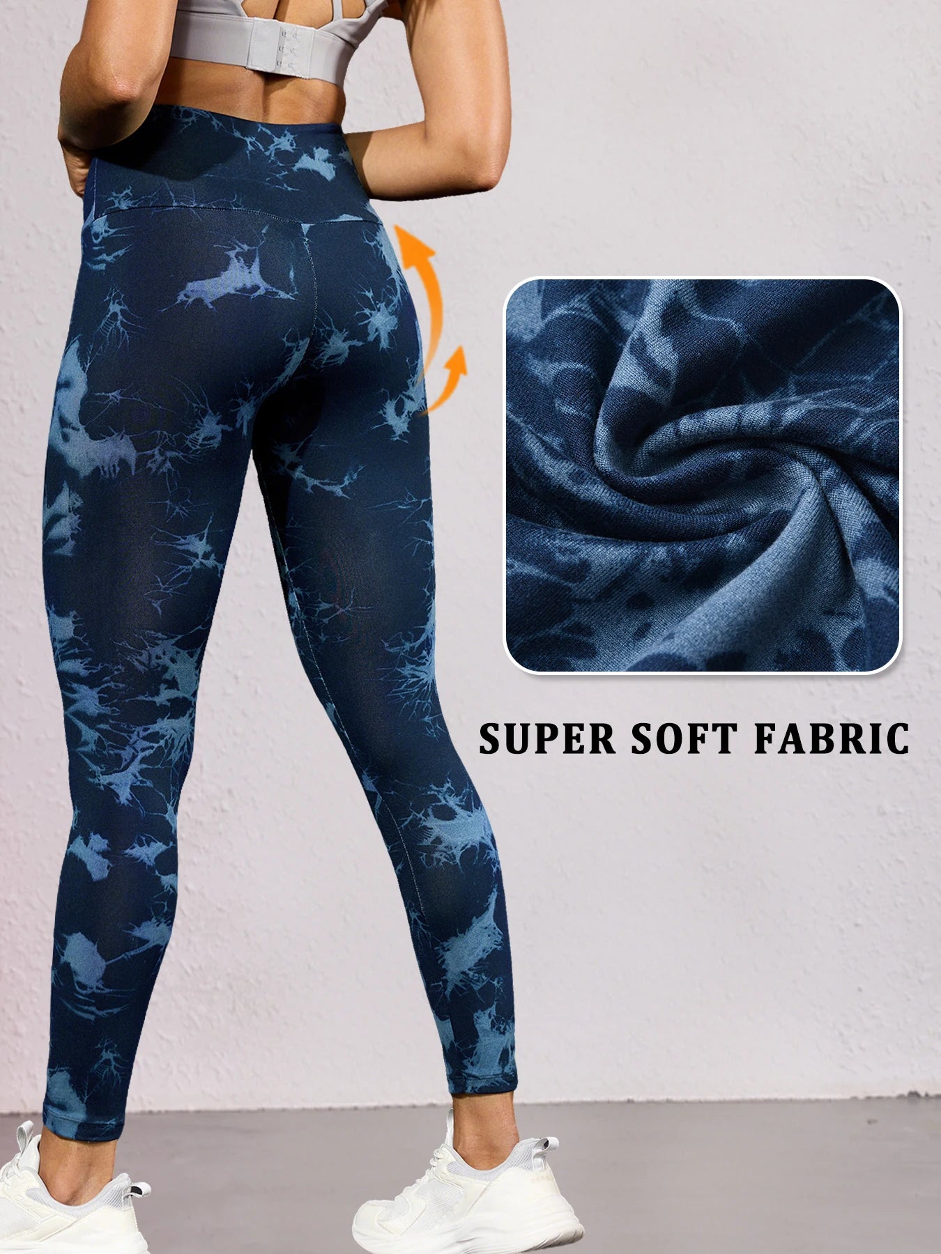 Women's Super Soft High Waisted Tie Dye Print Leggings for Cozy Home & Casual Outfit