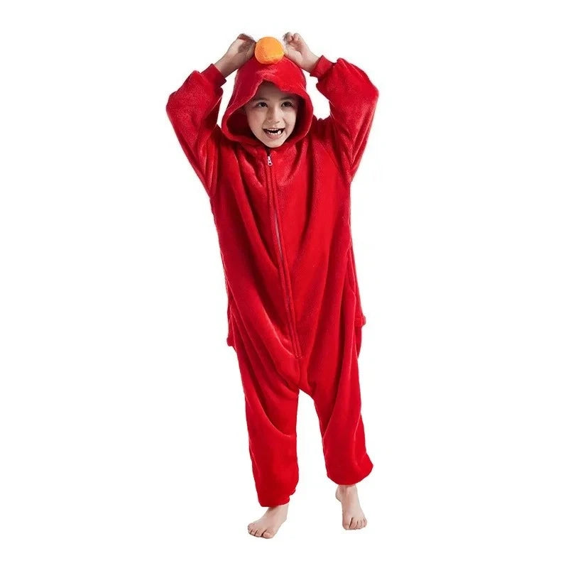 Kids Winter Plush Pajamas Children Dragon Stitch Cow Sleepwear Keep Warm Kigurumi For Boys Girls Flannel Fleece Sleeping Clothes