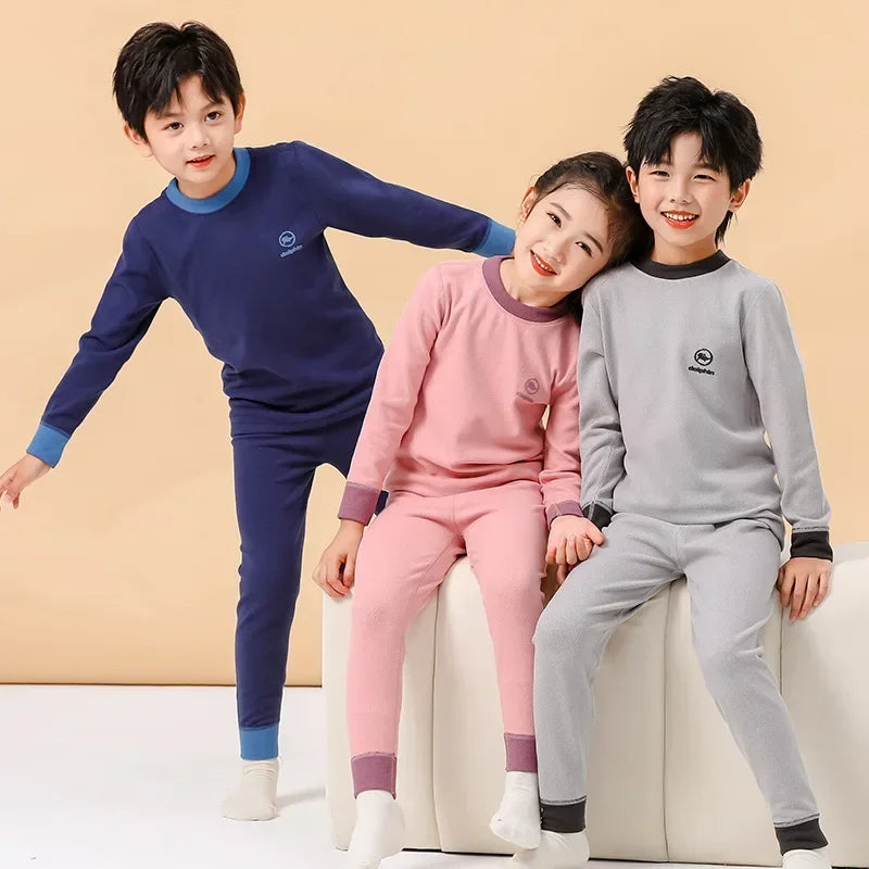 Winter Warm Pyjamas Sets for Boys Kids Stripe Pajamas Suits Teenager Sleepwear Autumn Clothes for Children from 2 to 15Years Old