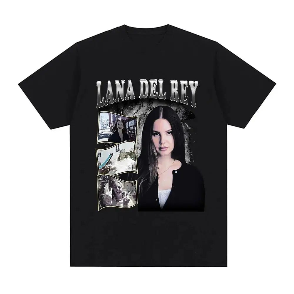 Singer Lana Del Rey Print T Shirt Men Women Fashion Hip Hop Streetwear Harajuku Short Sleeve Plus Size T Shirt Unisex