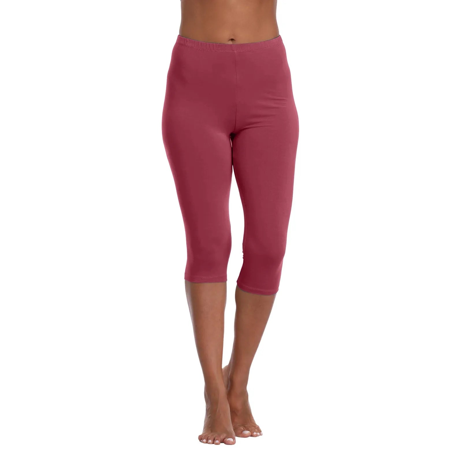 Women's Soft and Comfortable Basic Lightweight Seven Leggings Solid Color Casual Elastic Waist Hip Lift Yoga Pants