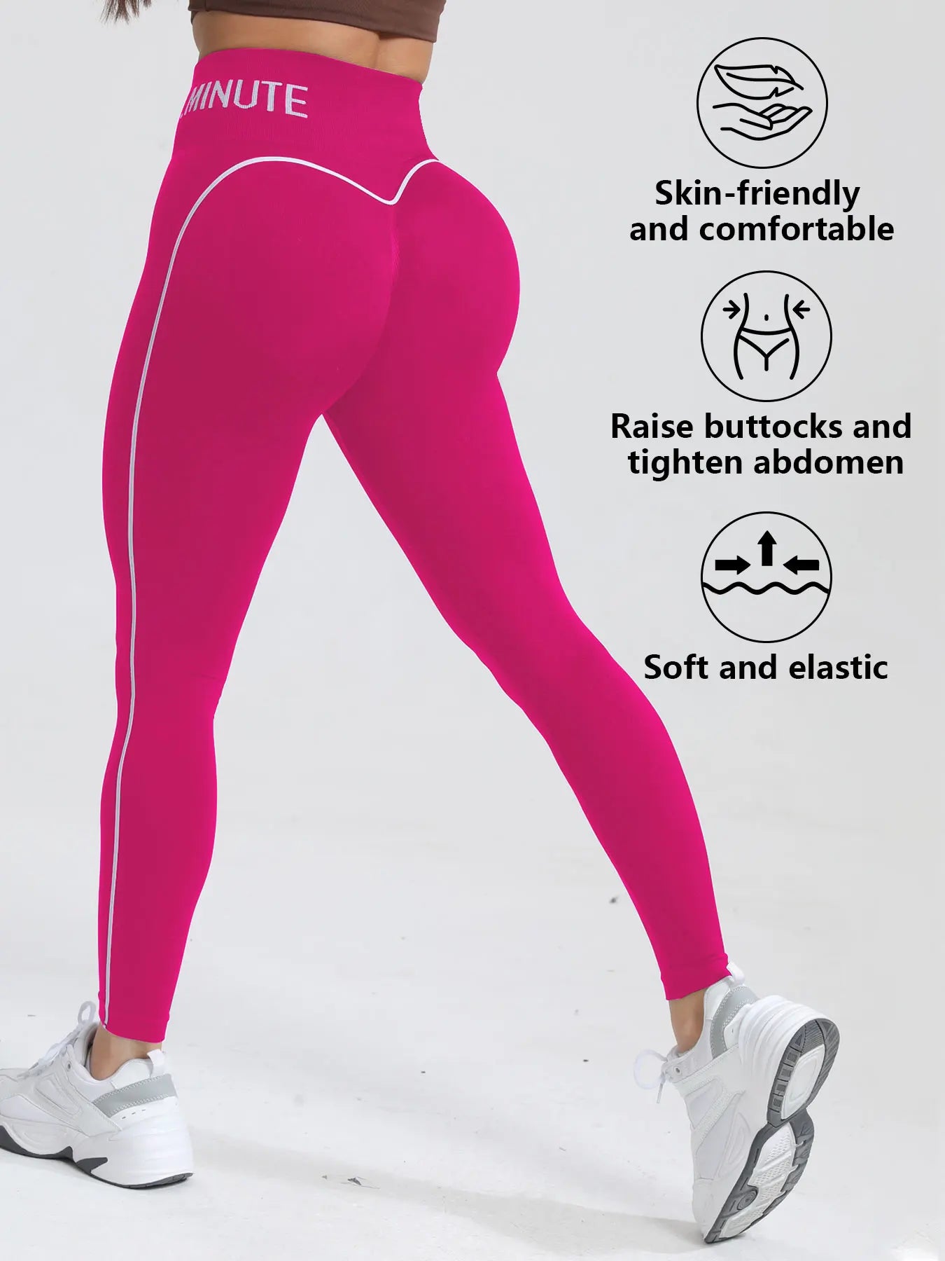 CZGUKE Women's seamless gym solid color sports pants tight fitting high waisted and hip lifting yoga pants running sports pants