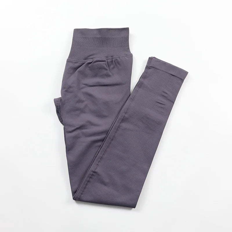 No Logo Sexy V-Back Leggings Seamless Yoga Pants Scrunch Butt Lifting Gym Leggings Low Ribbed Waistband Fitness Sports Tights