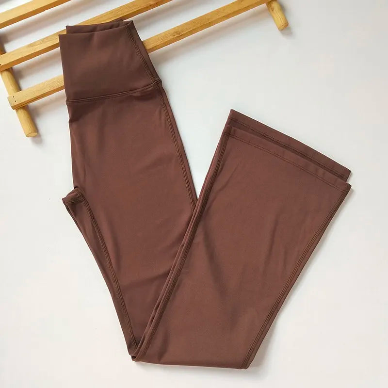 High-end Seamless High-Waist Flare Yoga Pants Women's Bell-Bottom Fitness Trousers High-Elastic Gym Tight Sports Leggings