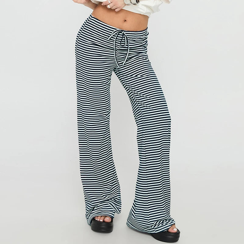 Casual Wide Leg Sweatpants for Women Fold Over Low Rise Flare Yoga Lounge Pants Back to School Clothes for Teen Girls Outfits