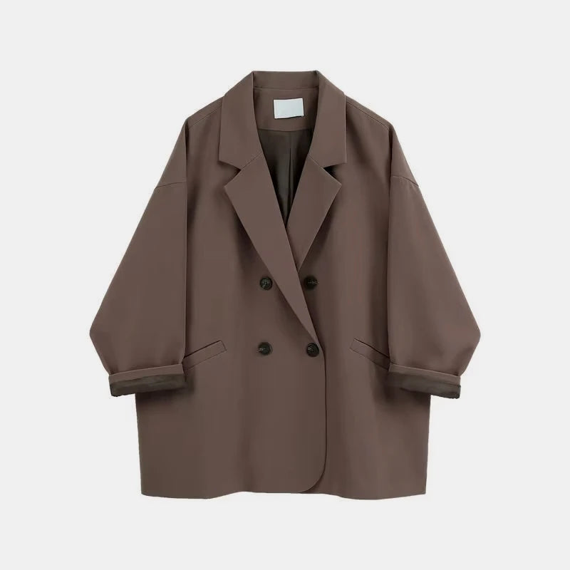 Oversize Blazer Women Suit Korean Chic Black Blazer Casual Coat Streetwear Loose Jackets Solid Women's Clothing Student New