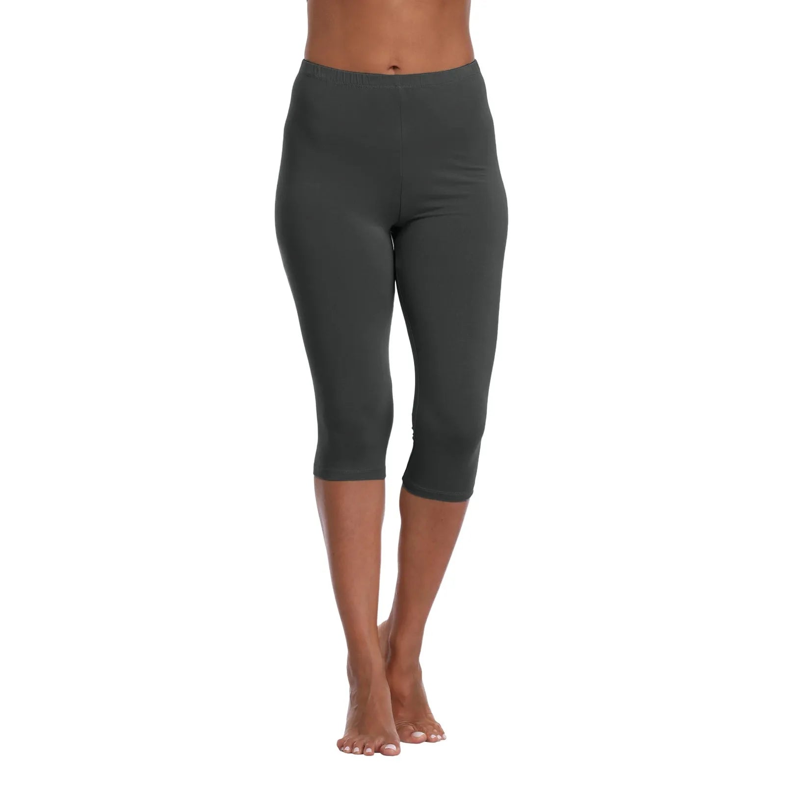 Women's Soft and Comfortable Basic Lightweight Seven Leggings Solid Color Casual Elastic Waist Hip Lift Yoga Pants