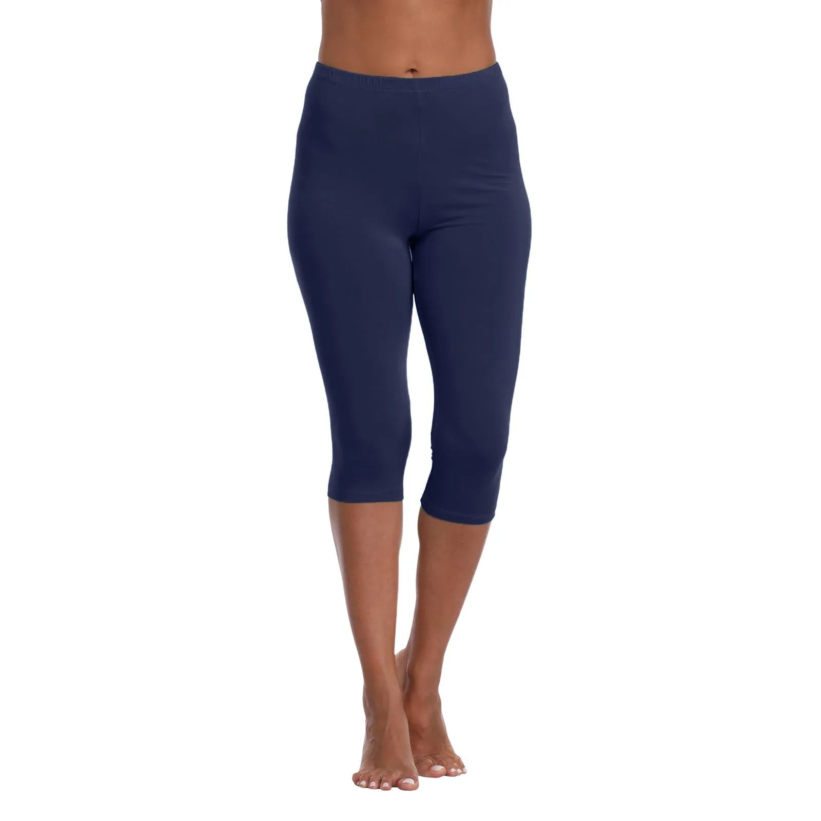 Women's Soft and Comfortable Basic Lightweight Seven Leggings Solid Color Casual Elastic Waist Hip Lift Yoga Pants