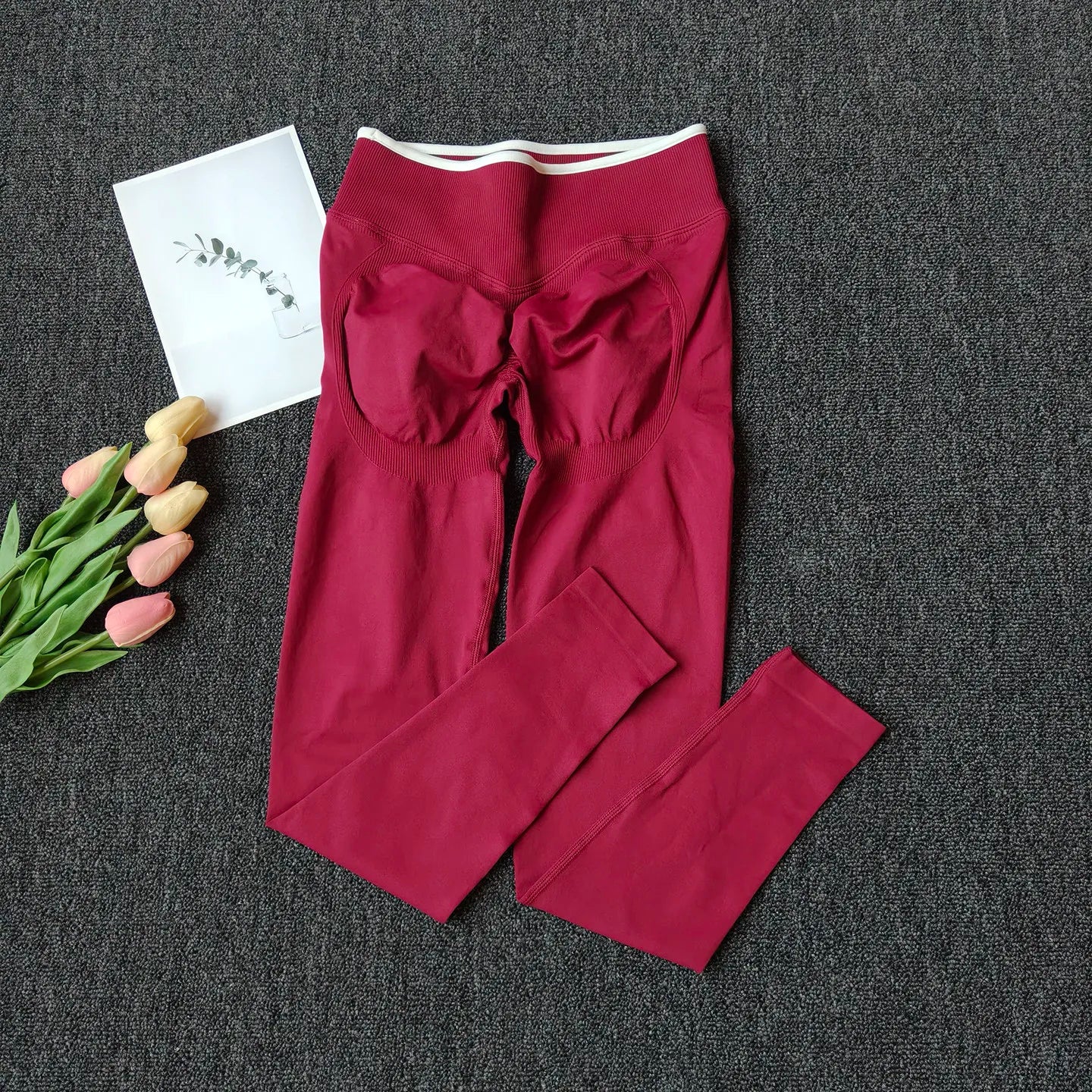 Women's Seamless Yoga Leggings Middle Waist Push-Up Fitness Running Pants High Elastic Hip Lift Pilates Gym Sport Leggings