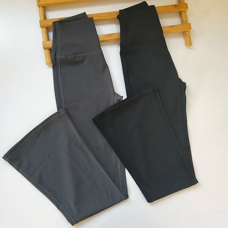 High-end Seamless High-Waist Flare Yoga Pants Women's Bell-Bottom Fitness Trousers High-Elastic Gym Tight Sports Leggings