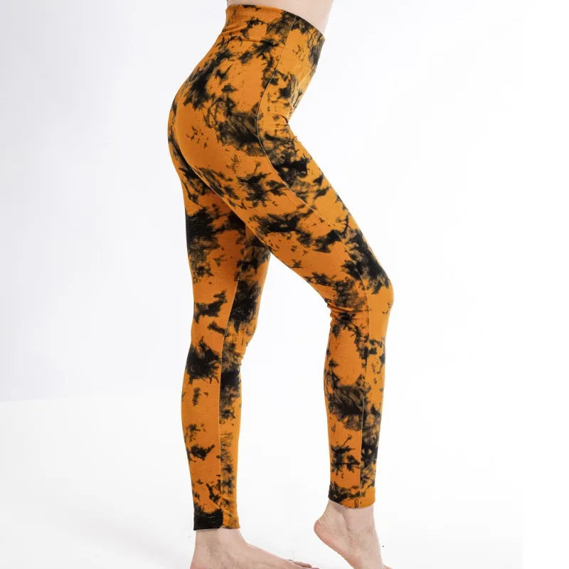 Tie Dye Sports Leggings Women High Waist Skinny Pants Gym Workout Cycling High Elastic Yoga Fitness Leggings for Women