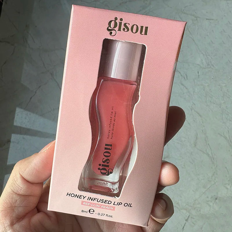 Gisou Watermelon Strawberry Essence Lip Oil Lipstick Long Lasting Moisturizing Reduce Lip Lines Liquid Gloss Makeup Lips Care