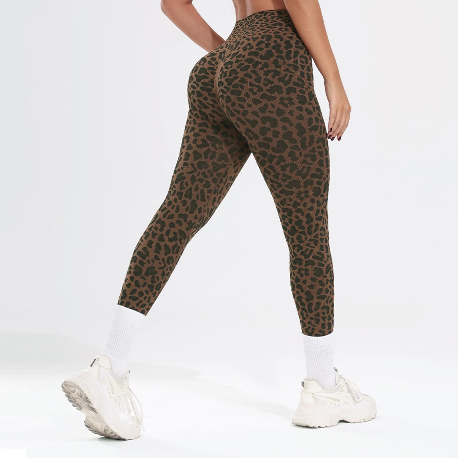 Leopard Print Seamless Yoga Pants High Waist Tummy Control Butt Lifting Sports Leggings Leggings Workout Tights for Women