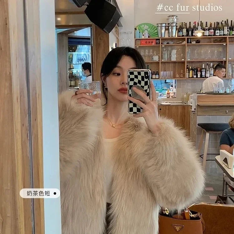 Faux Fur Coat Womens Clothing 2026 New Fashion Casual Imitation Fox Fur Coat Female  Short Loose Comfortable Winter Jacket