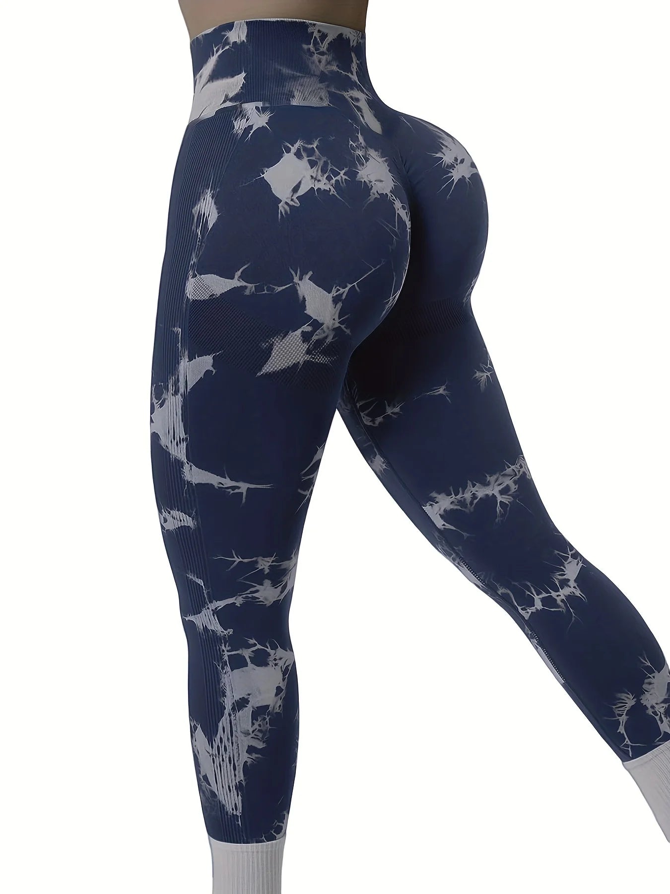 Tie Dye Seamless Leggings for Women High Waist Yoga Pants Scrunch Butt Lifting Elastic Tights