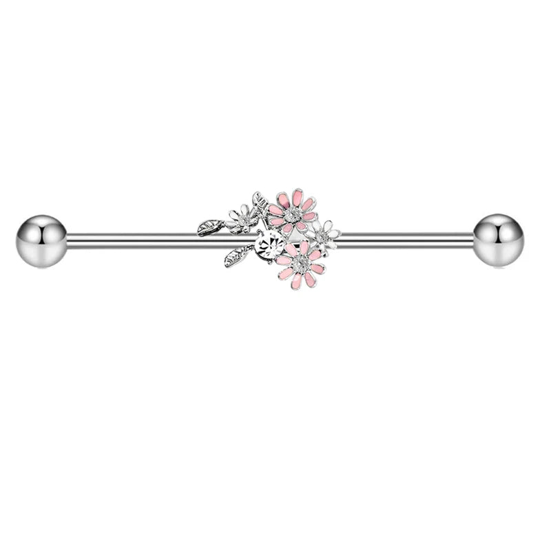 316L Surgical Steel Industrial Barbell Earrings Heart Arrow for Women Men Helix Conch Cartilage Piercing Jewelry 38mm 14g Bar