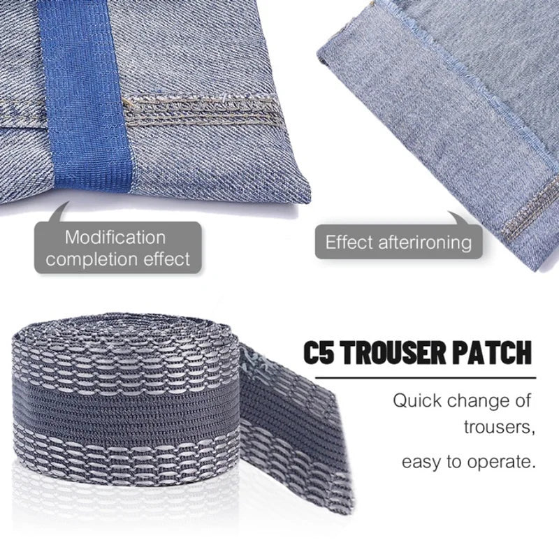1-5M Self-Adhesive Pants Hem Paste Tape Trouser Edge Paste Iron-on Pant Shorten Repair Jean Hemming Tape For DIY Sewing Fabric