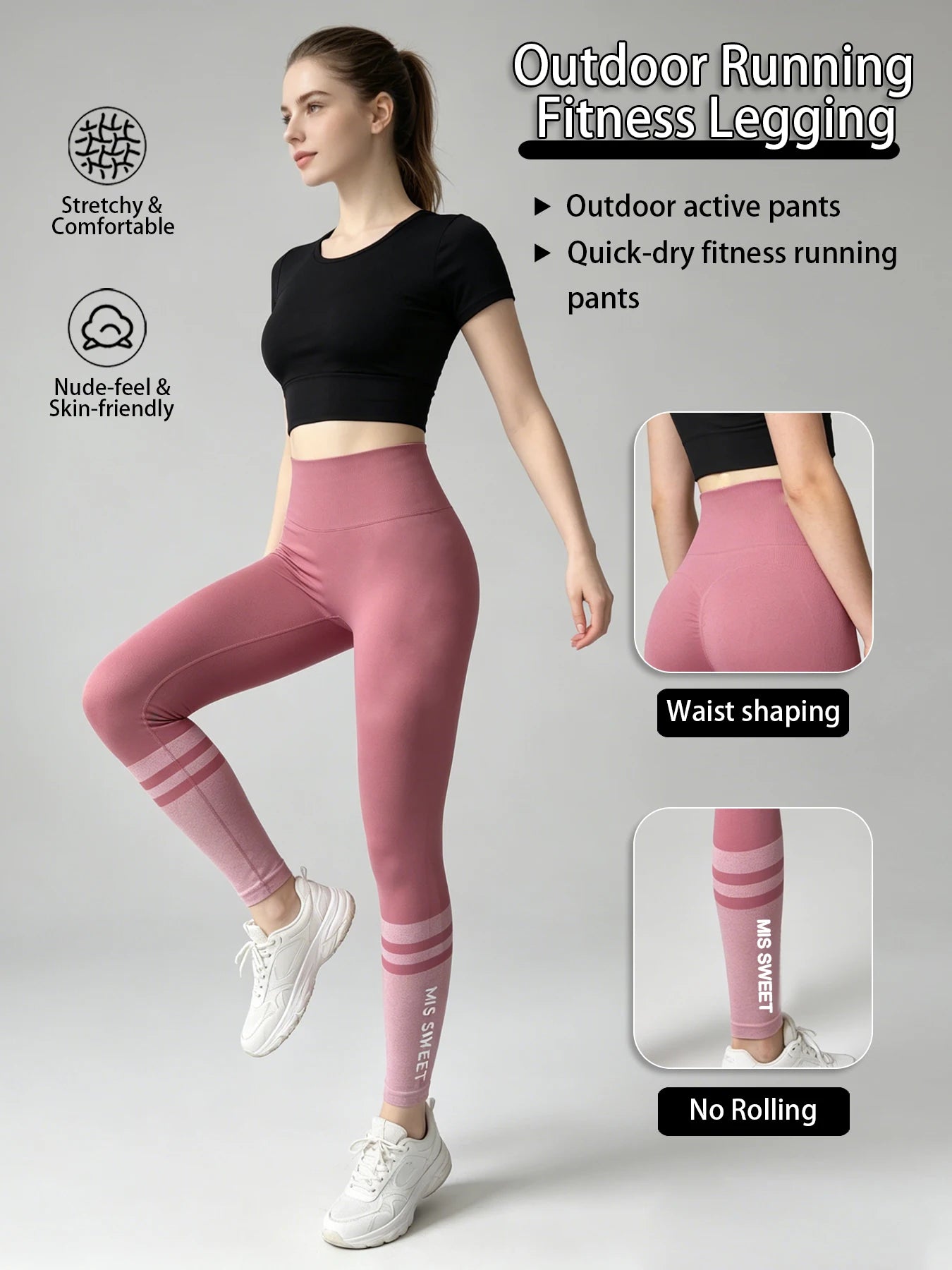 Women's High Waist Seamless Yoga Leggings Butt Lifting Striped Print Fitness Workout Pants
