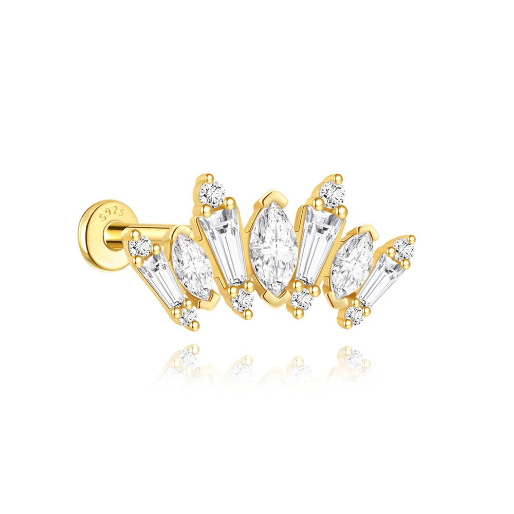 ROXI 925 Sterling Silver Heart/Geometric/ Butterfly Tassel For Women Allergy-proof 18K Gold Plata Piercing bijoux femmes
