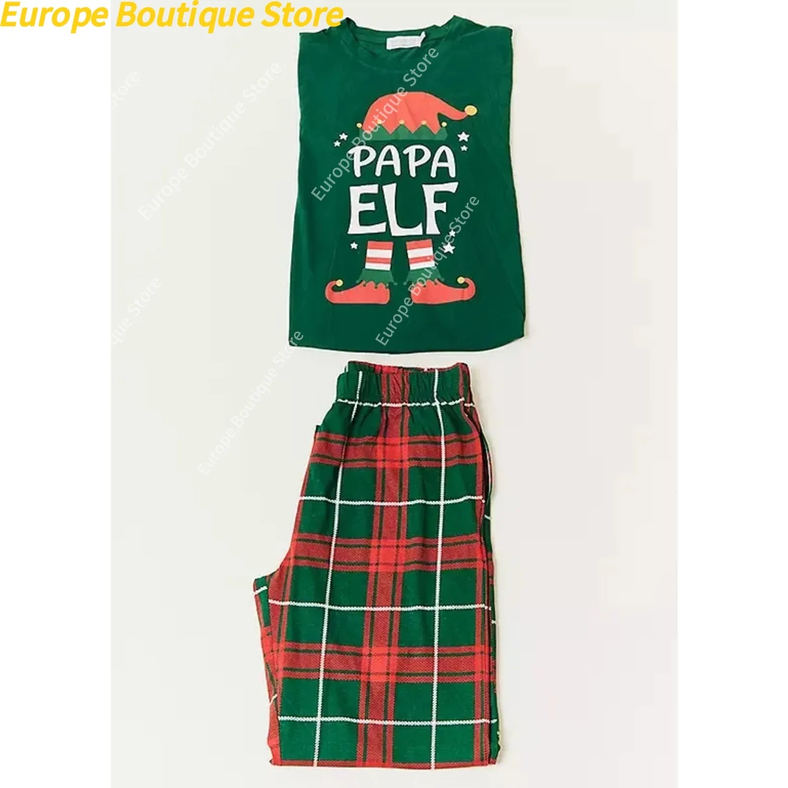 Mom Dad Kids Christmas Print Pajamas Set 2 Piece Pyjama Xmas Family Look Sleepwear Xmas Family Matching Outfits Pjs Loungewear