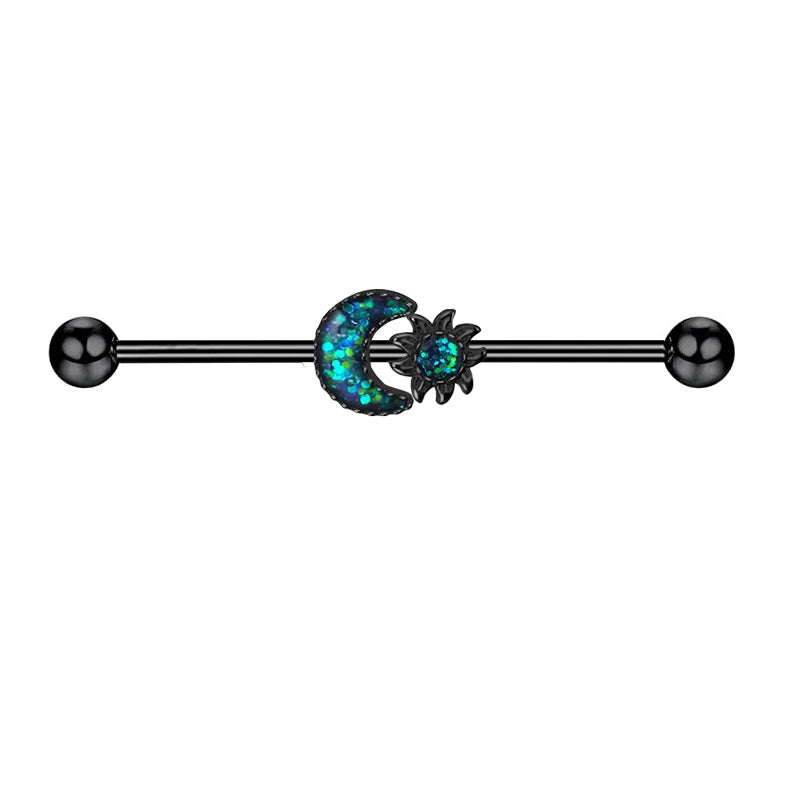 316L Surgical Steel Industrial Barbell Earrings Heart Arrow for Women Men Helix Conch Cartilage Piercing Jewelry 38mm 14g Bar