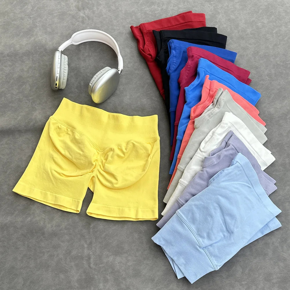 Women's High-Waisted Seamless Fitness Shorts: Tummy Control Compression, Butt-Lifting, High-Elastic Breathable, for YOGA