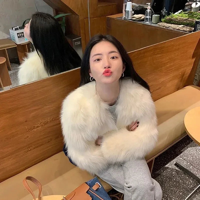 Faux Fur Coat Womens Clothing 2026 New Fashion Casual Imitation Fox Fur Coat Female  Short Loose Comfortable Winter Jacket