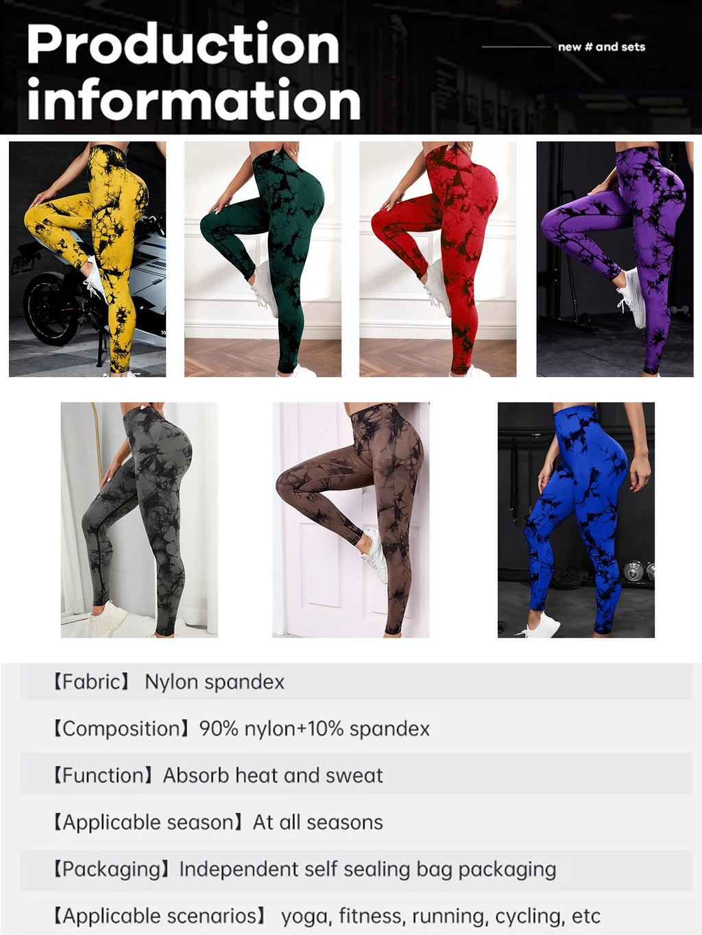 CZGUKE Woma Yoga Trendy Tie Dye Yoga Tights Seamless High Stretch Tummy Control Gym Leggings Seamless Tie Dye Leggings 2023 New