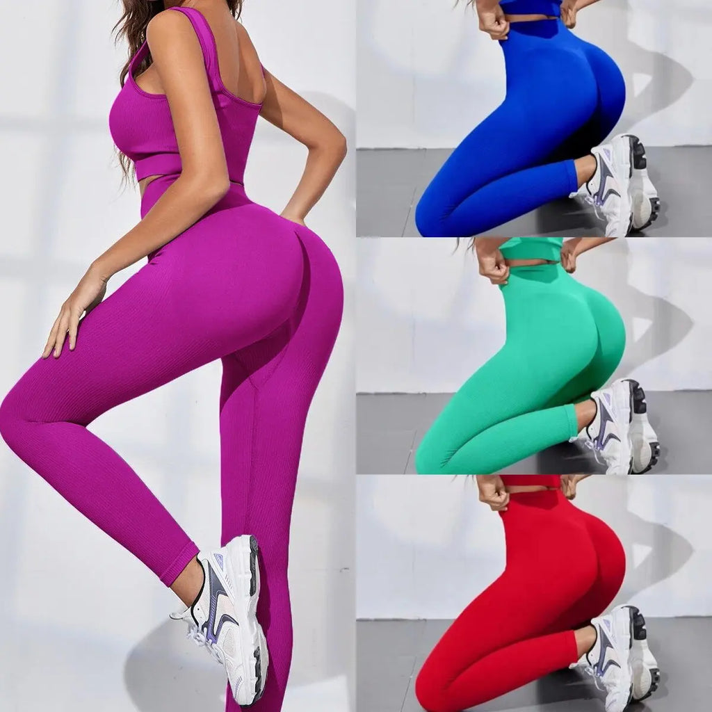 Women's Fall & Winter Ribbed Yoga Leggings, High Waist Thickened, Peach Butt Lifting & 4-Way Stretch Breathable Workout Pants