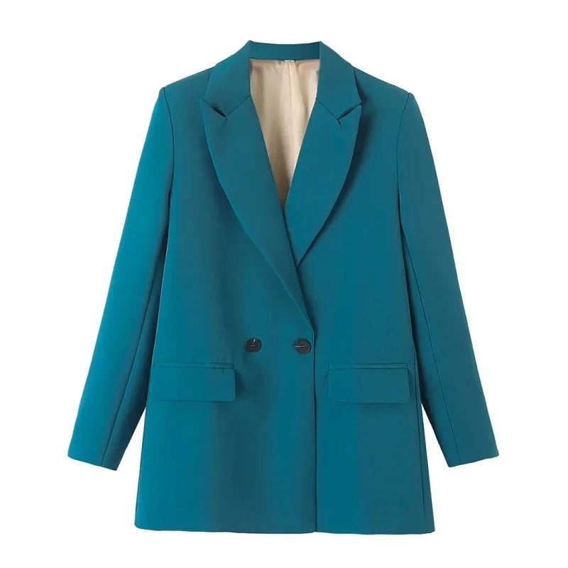 HXAO Blazer Woman Black Beige Khaki Blue Green Gray Women coat Fashion Office Wear Women's Blazers Jacket Outerwears 2024