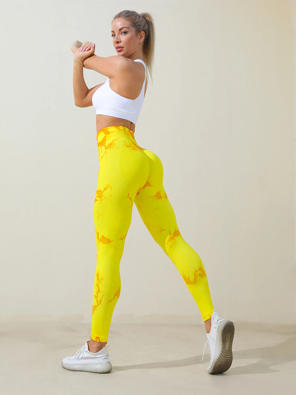 Women's High Waist Tie-Dye Print Leggings, Casual Fitness Workout Bottoms Yoga Pants