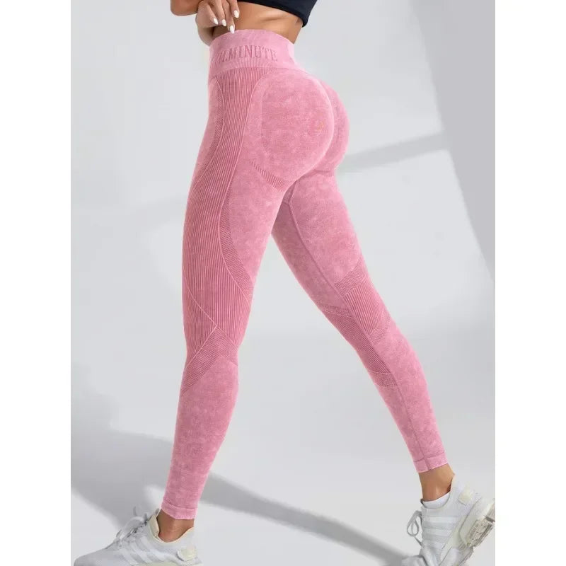 CZGUKE high-waisted seamless yoga pants with letter frosting women's butt-lifting slimming leggings elastic sports pants