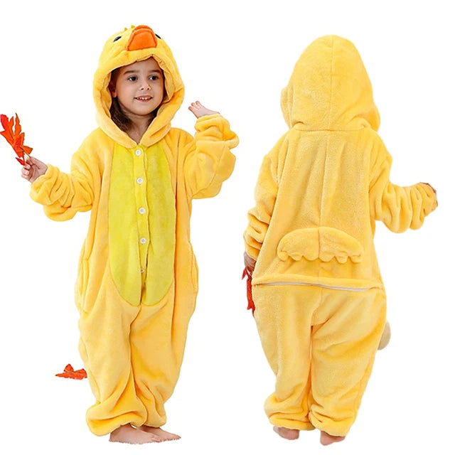 MICHLEY carnival Flannel Pajamas Child Sleepwear Jumpsuit Onesies Animal Cartoon Clothes Winter Halloween For Boys Girls Family
