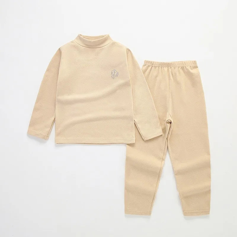 Thermal Underwear Top+Pant 2-Piece Set Boys Girls Sleepwear Cartoon Fish Pajama Suit Kid Autumn Winter Clothes 3-14 Years