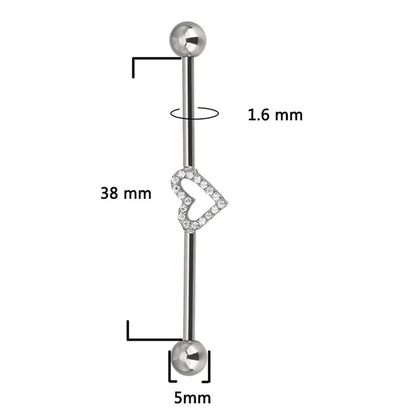 ASTM F136 Titanium PIERC Multiple Models Industrial Barbells Stone Ear Rod Helix Stud Cartilage Straight Bar Piercing Jewelry
