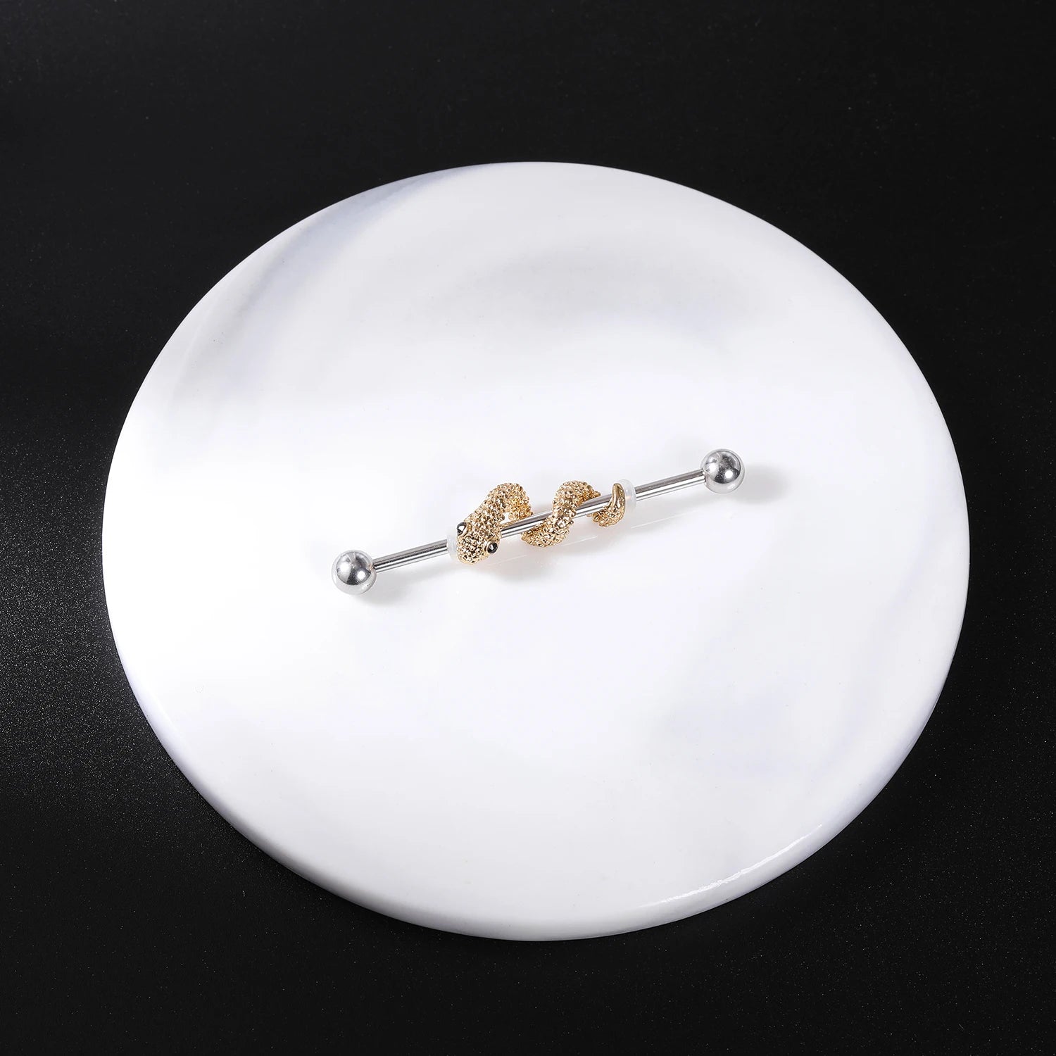 AOEDEJ Industrial Piercing Earring Women Stainless Steel Helix Ear Piercing Dragon Snake Long Earring Jewelry Barbell Earring