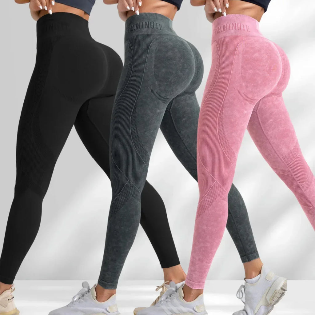 Women Hip lift Elastic Leggings High Waist knit Seamless Fitness Pants Gym Yoga Sports Pants Squat Exercise Outdoor Sweatpants