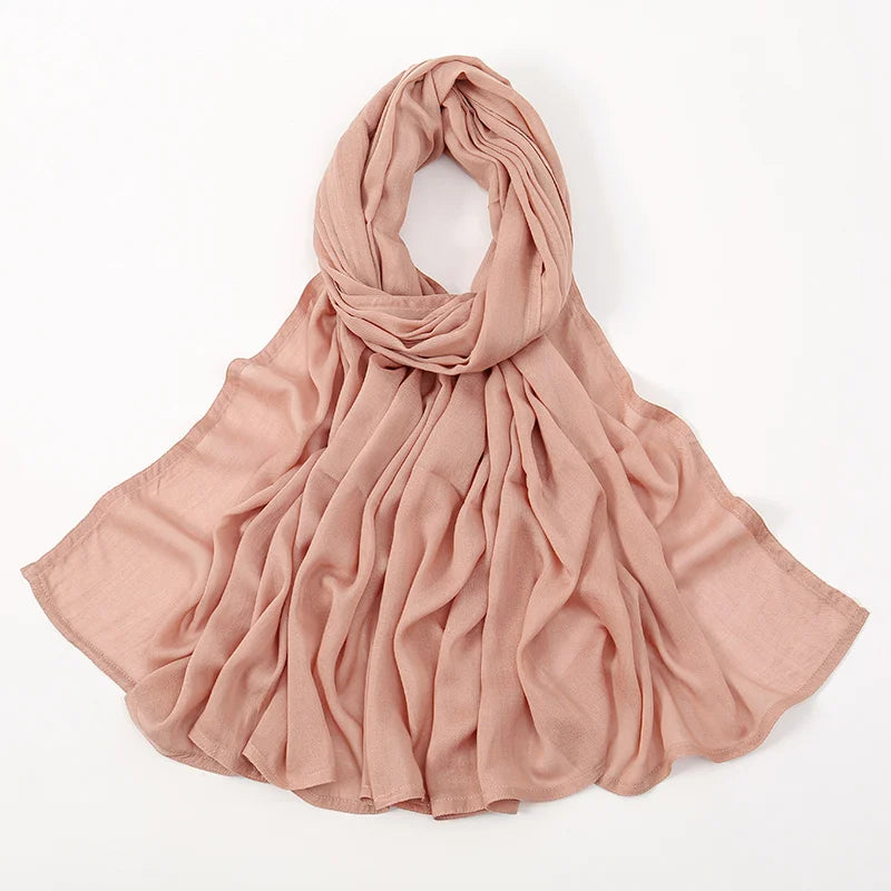 Muslim Modal Hijab Rayon Cotton Shawls For Women Plain Scarf Big Size Headscarf Islamic Turban Headband 190*85cm